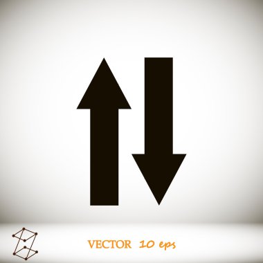 yukarı ve aşağı okları simgeler