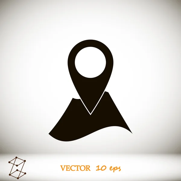 A Térkép ikonra PIN — Stock Vector