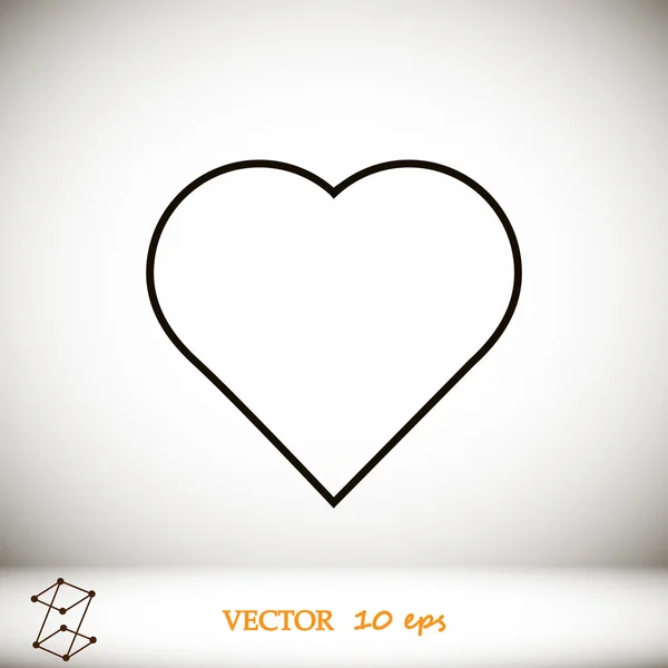 Icône coeur vide — Image vectorielle