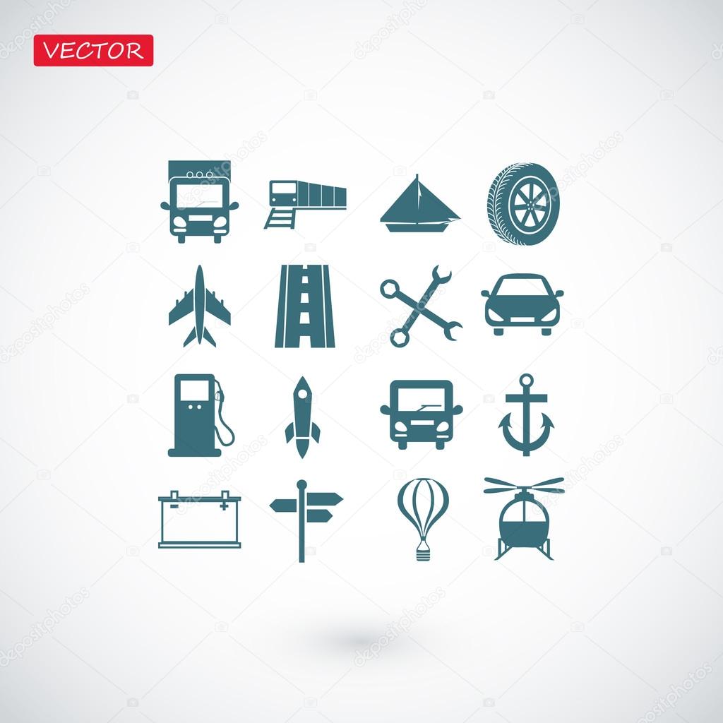 flat transport  icons