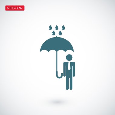 bir şemsiye yağmur adam