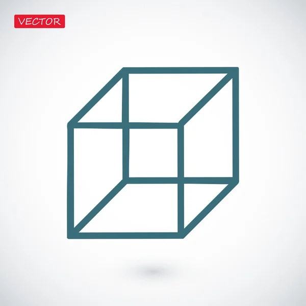 Icona vettoriale cubo — Vettoriale Stock