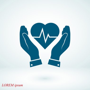 Kalp ve el simgesi