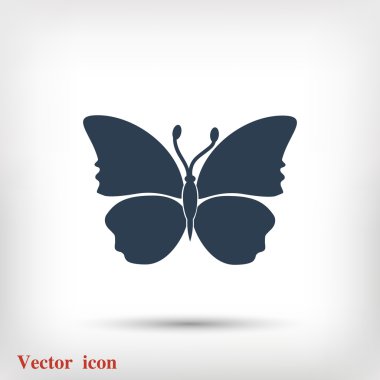 düz kelebek simgesi