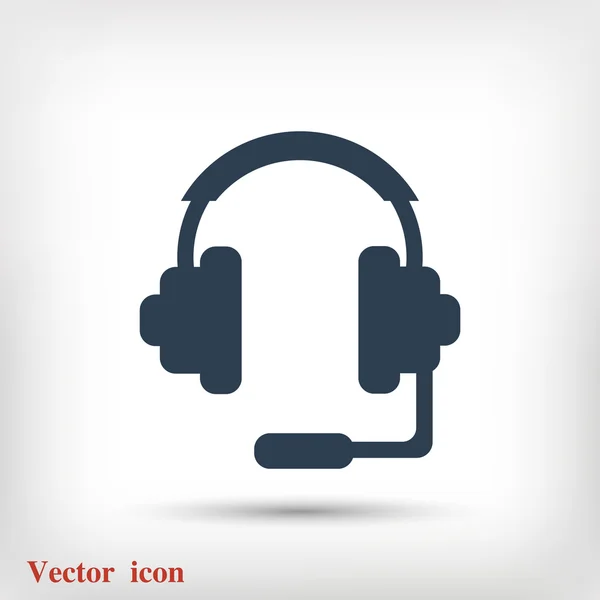 Icono de auriculares planos — Vector de stock