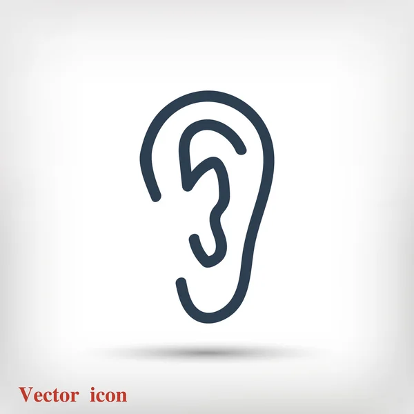 Flat ear icon — Stock Vector