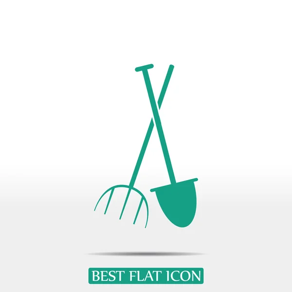 Икона садовой вилки и лопаты — стоковый вектор