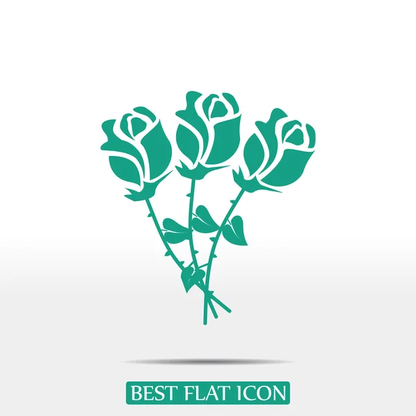 Roze bloemen pictogram — Stockvector