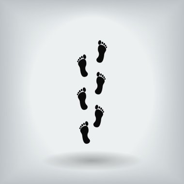 ayak izleri düz simgeler 