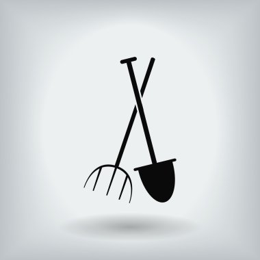 Kutsal kişilerin resmi Bahçe çatal ve Bahçe küreği