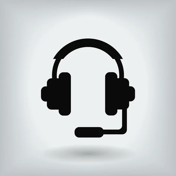 Auriculares icono plano — Vector de stock