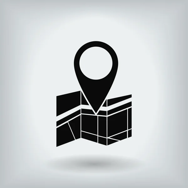 Icono de mapa con Pin — Vector de stock