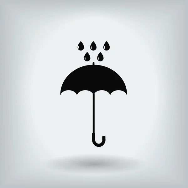 Paraplu en regen druppels pictogram — Stockvector