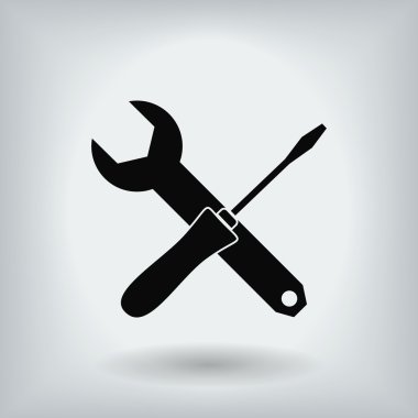 İngiliz anahtarı ve tornavida simgesi
