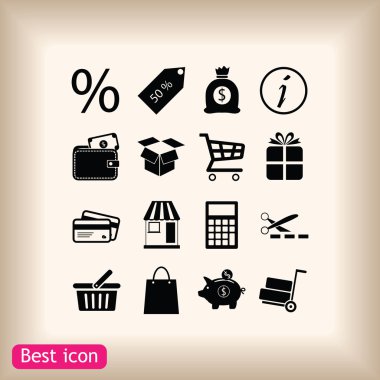 alışveriş simgeleri ayarlandı