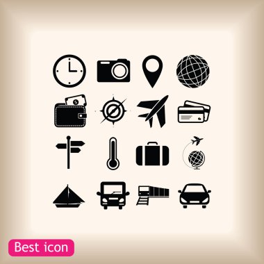 seyahat simgeleri ayarlandı