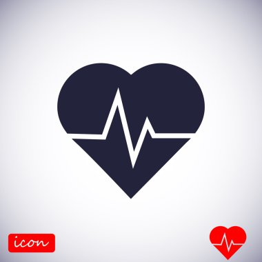 Kalp atışı düz simgesi
