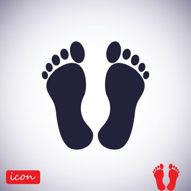 ayak izleri düz simgesi  