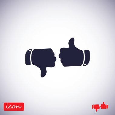 başparmak yukarı ve aşağı simgeler