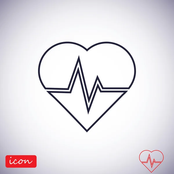 L'icône du cœur et du cardiogramme — Image vectorielle