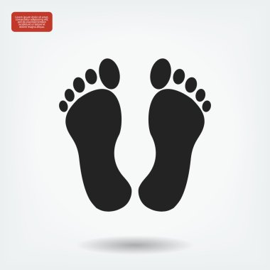 ayak izleri düz simgesi  