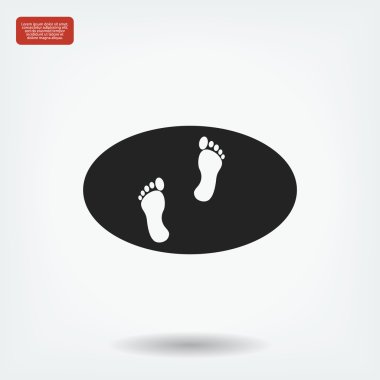 ayak izleri düz simgesi  