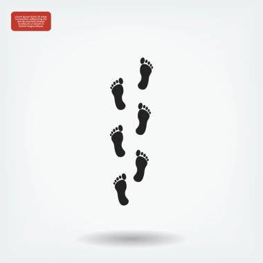 ayak izleri düz simgeler