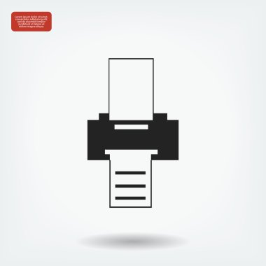 Yazıcı düz simgesi