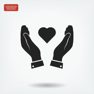 Ellerin simgesinde kalp