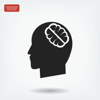 Beyin düz simgesi