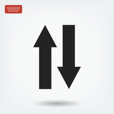 yukarı ve aşağı okları simgeler