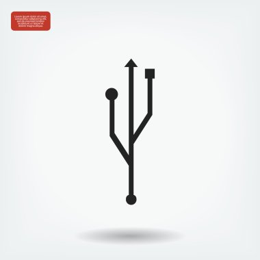 USB düz simgesi