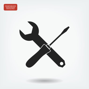 İngiliz anahtarı ve tornavida simgesi