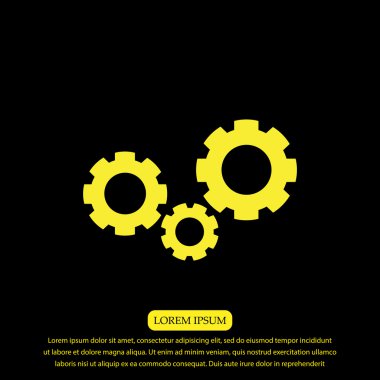 vites Dişli tekerlekleri düz simgeler 