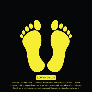 ayak izleri düz simgesi  