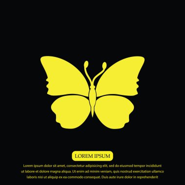 Kelebek düz simgesi