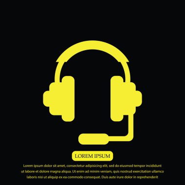 Kulaklık düz simgesi