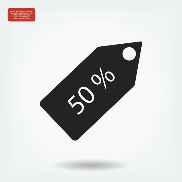 50% icono de etiqueta de venta — Vector de stock