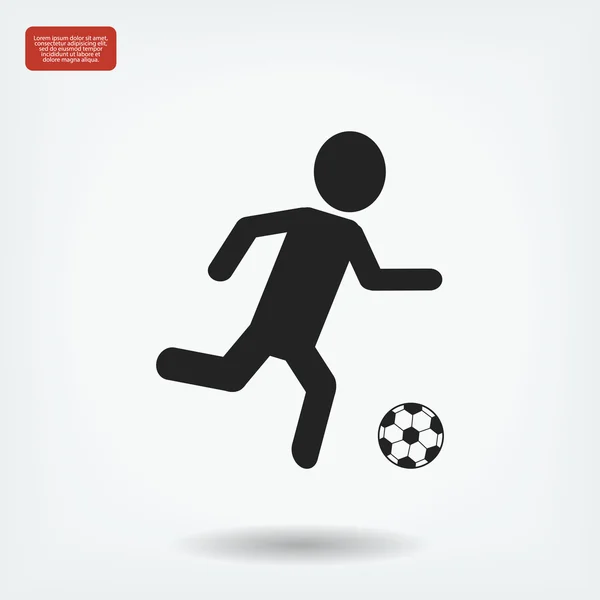 Silueta de jugador de fútbol — Vector de stock