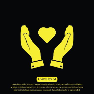 Ellerin simgesinde kalp