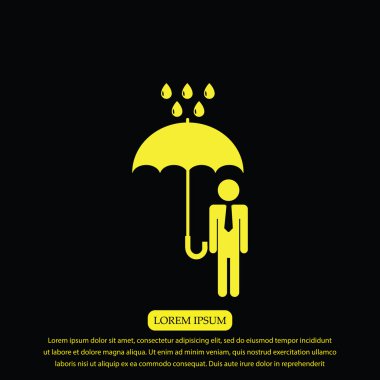 bir şemsiye yağmur simgesi olan adam
