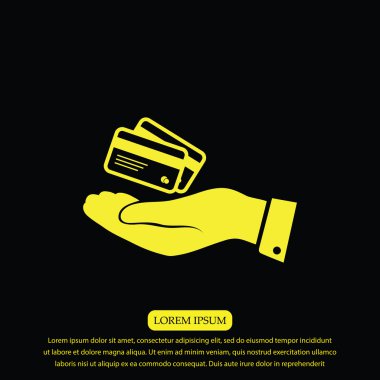 elinde kredi kartı simgesi