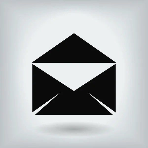 Ikona černé obálky — Stockový vektor