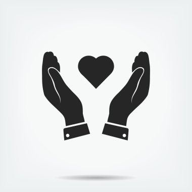 Ellerin simgesinde kalp