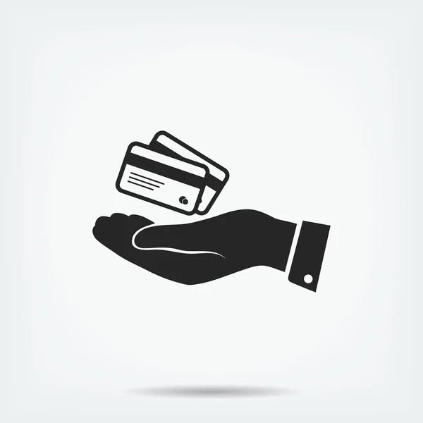 Πιστωτική κάρτα εικονίδιο στο χέρι — Διανυσματικό Αρχείο