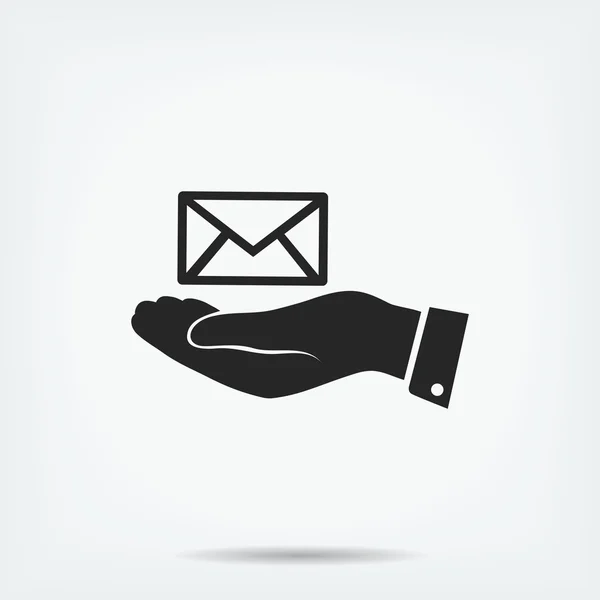 Pictogram van de envelop in de hand — Stockvector