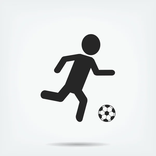 Fútbol, silueta de jugador de fútbol — Vector de stock