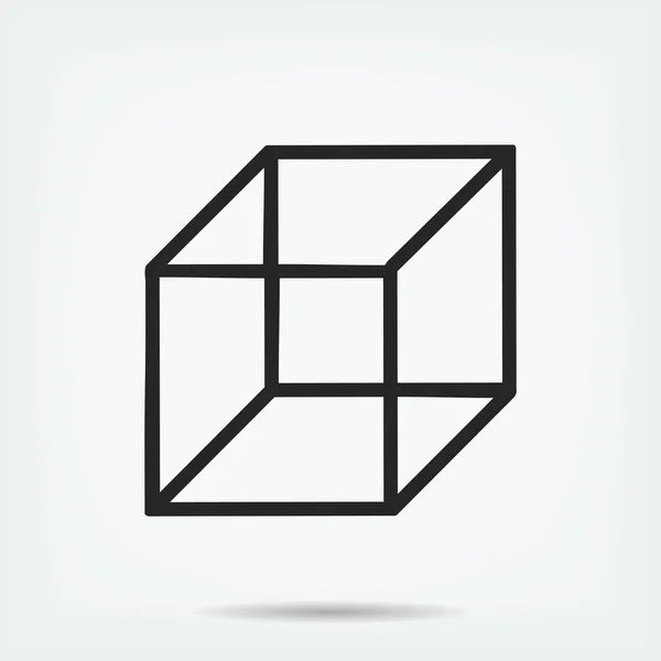Icône cube géométrique — Image vectorielle