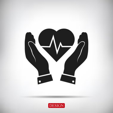 Kalp ve el simgesi