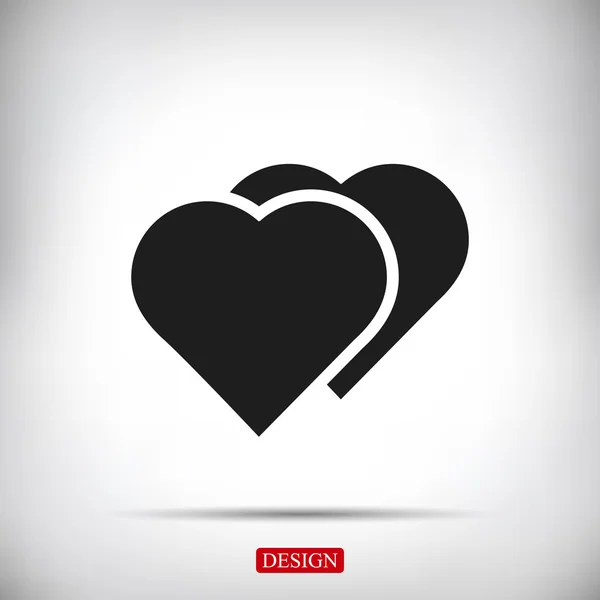 Icono del Vector del Corazón — Vector de stock